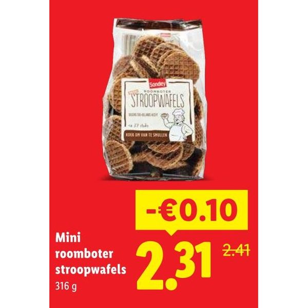Mini roomboter stroopwafels
