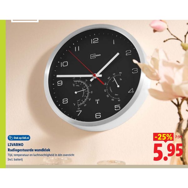 LIVARNO Radiogestuurde wandklok