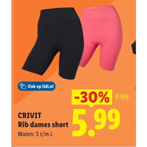 Rib dames short