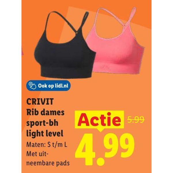 Rib dames sport-bh light level
