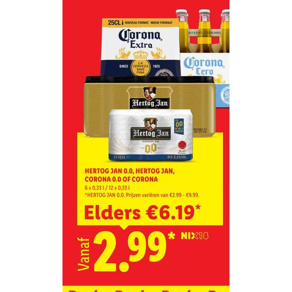 HERTOG JAN 0.0, HERTOG JAN, CORONA 0.0 OF CORONA