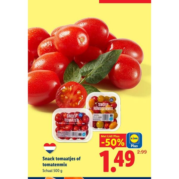 Snack tomaatjes of tomatenmix