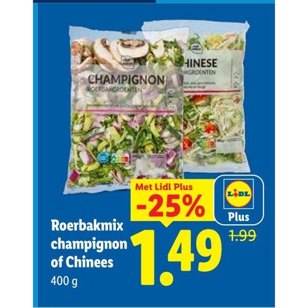 Roerbakmix champignon of Chinees