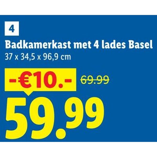 Badkamerkast met 4 lades Basel