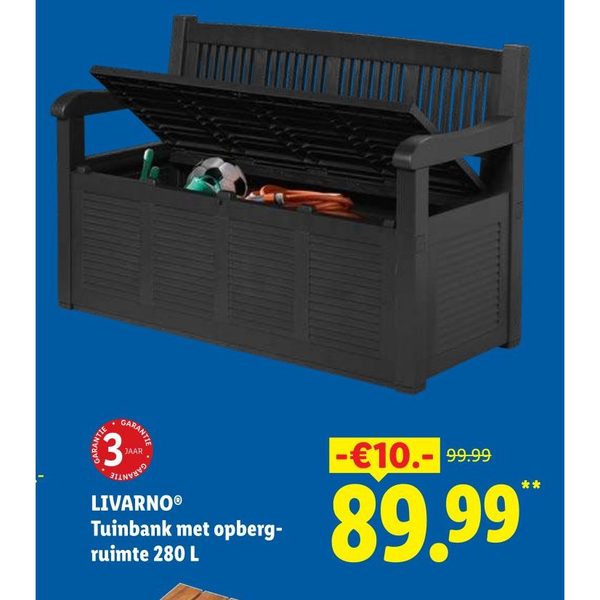 LIVARNO® Tuinbank met opbergruimte 280 L