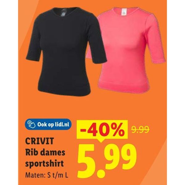 CRIVIT Rib dames sportshirt