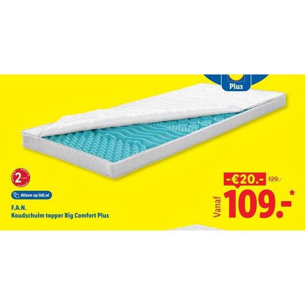 F.A.N. Koudschuim topper Big Comfort Plus
