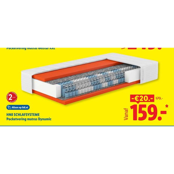 HN8 SCHLAFSYSTEME Pocketvering matras Dynamic
