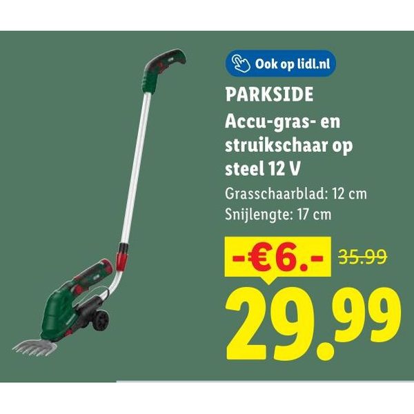 PARKSIDE Accu-gras- en struikschaar op steel 12 V
