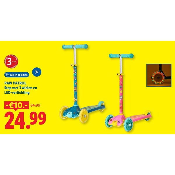 PAW PATROL Step met 3 wielen en LED-verlichting