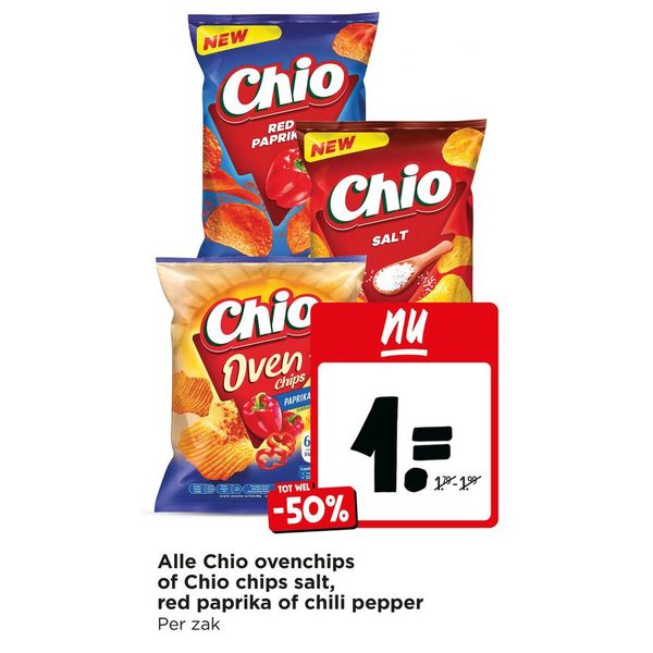Alle Chio ovenchips of Chio chips salt, red paprika of chili pepper