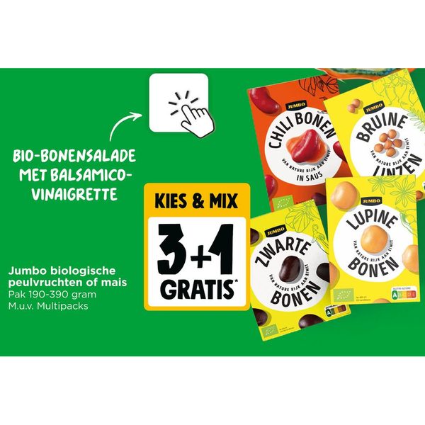 Jumbo biologische peulvruchten of mais