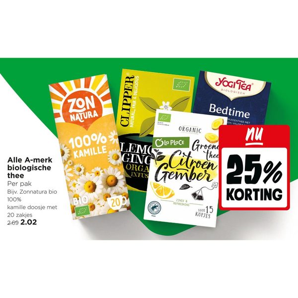 Alle A-merk biologische thee