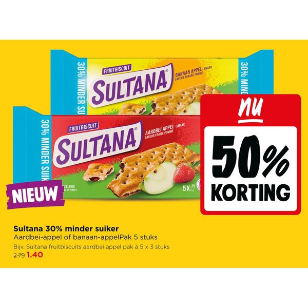 Sultana 30% minder suiker