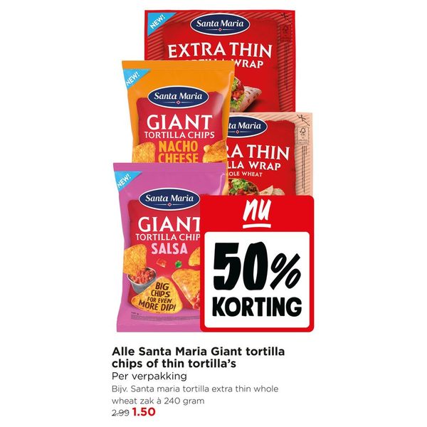 Alle Santa Maria Giant tortilla chips of thin tortilla's