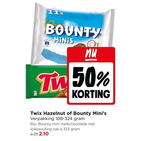 Twix Hazelnut of Bounty Mini’s