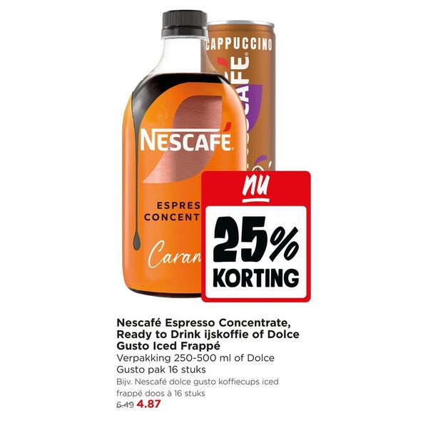 Nescafé Espresso Concentrate, Ready to Drink ijskoffie of Dolce Gusto Iced Frappé