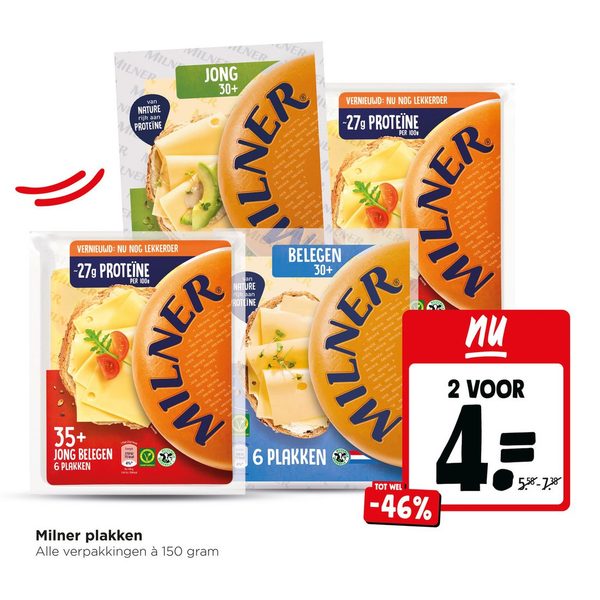 Milner plakken kaas