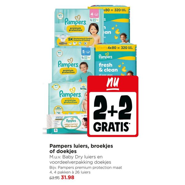 Pampers luiers, broekjes of doekjes
