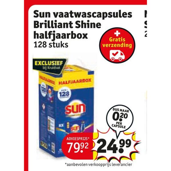 Sun vaatwascapsules Brilliant Shine halfjaarbox