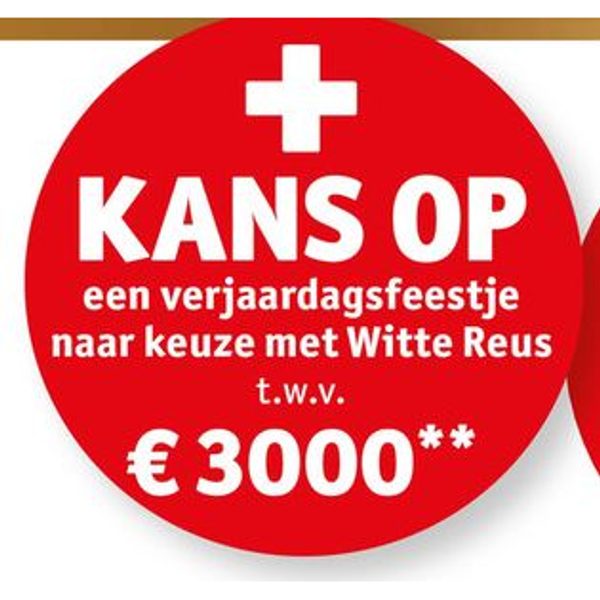 KANS OP een verjaardagsfeestje naar keuze met Witte Reus t.w.v.