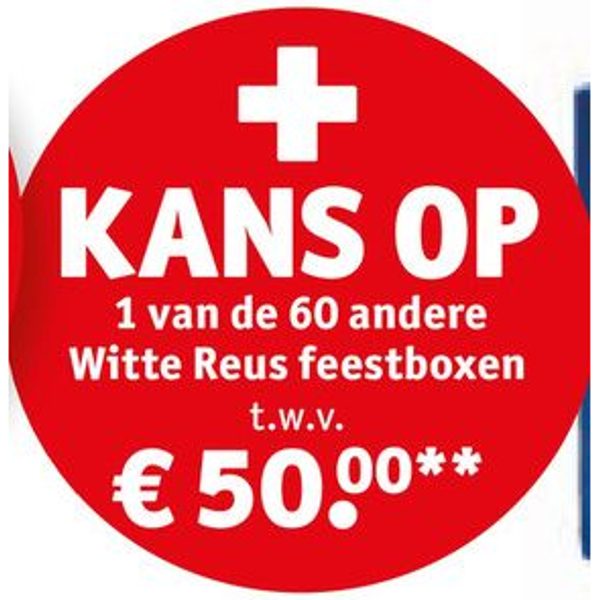 KANS OP 1 van de 60 andere Witte Reus feestboxen t.w.v.