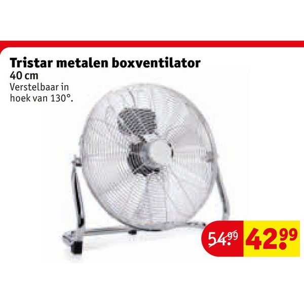 Tristar metalen boxventilator