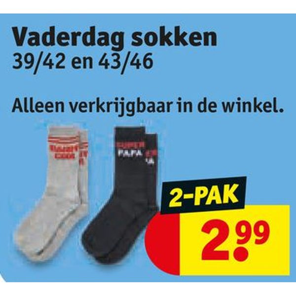 Vaderdag sokken 39/42 en 43/46