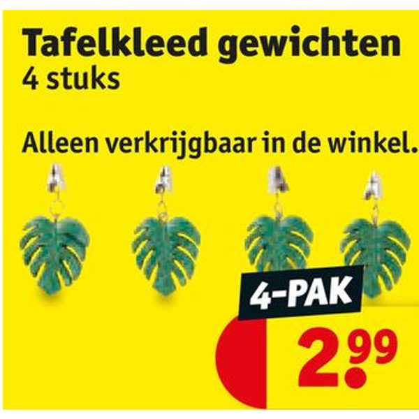 Tafelkleed gewichten