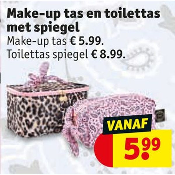 Make-up tas en toilettas met spiegel