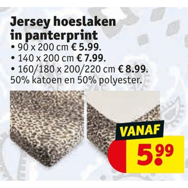 Jersey hoeslaken in panterprint