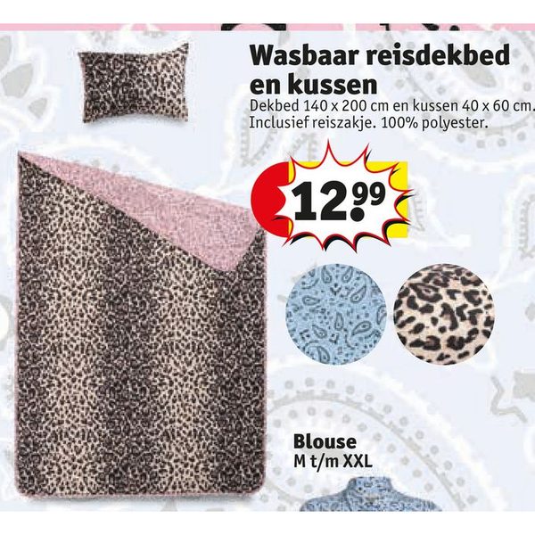 Wasbaar reisdekbed en kussen