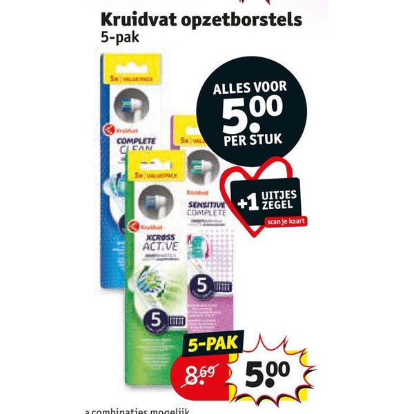 Kruidvat opzetborstels 5-pak