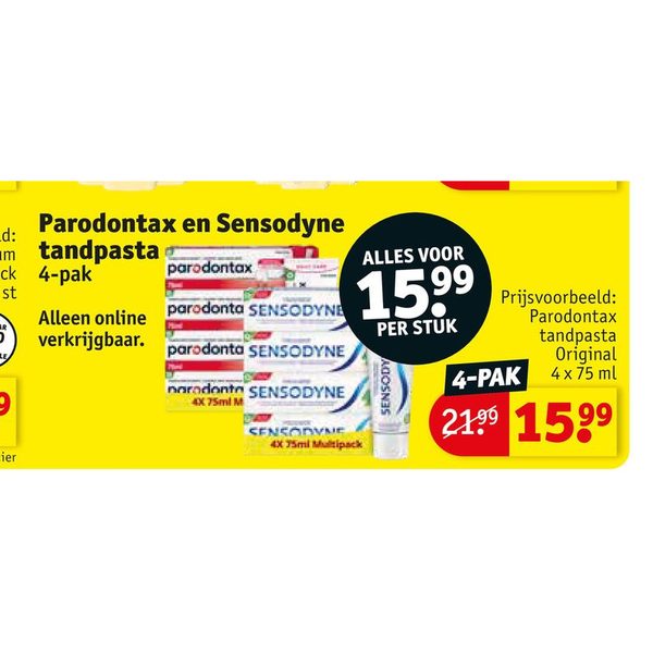 Parodontax en Sensodyne tandpasta multipak 4-pak