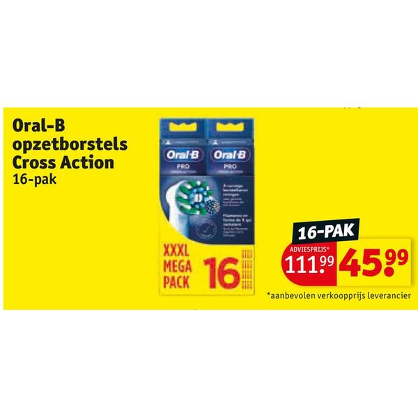 Oral-B opzetborstels Cross Action 16-pak