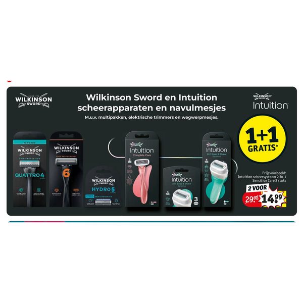 Wilkinson Sword en Intuition scheerapparaten en navulmesjes