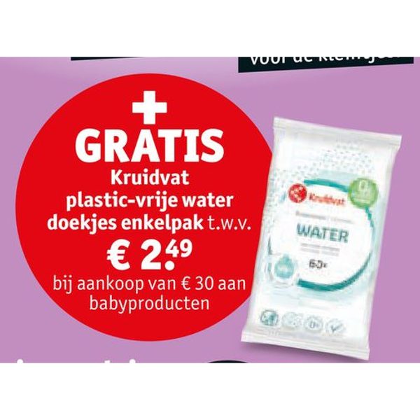 Kruidvat plastic-vrije water doekjes