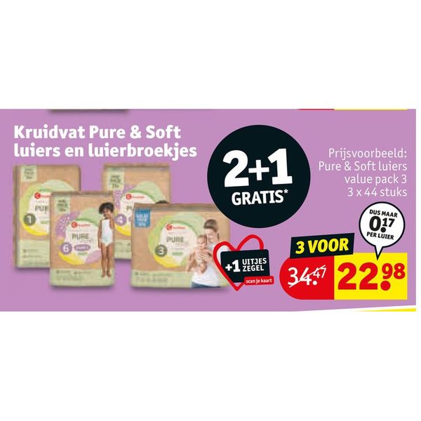 Kruidvat Pure & Soft luiers en luierbroekjes