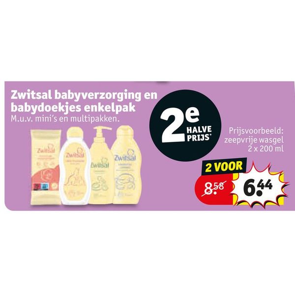 Zwitsal babyverzorging en babydoekjes enkelpak