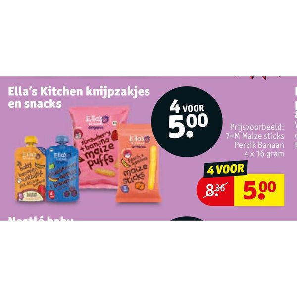 Ella's Kitchen knijpzakjes en snacks