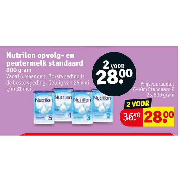Nutrilon opvolg- en peutermelk standaard