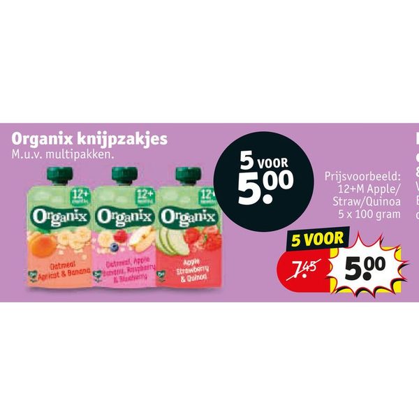 Organix knijpzakjes