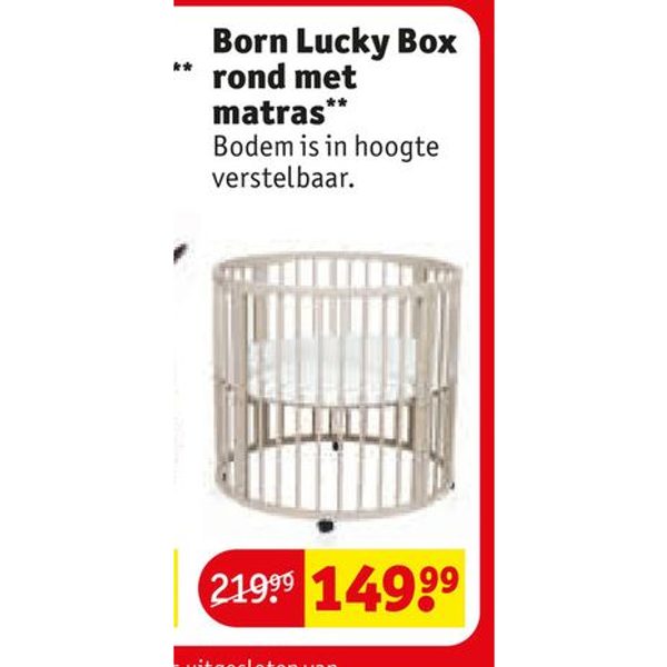 Born Lucky Box rond met matras
