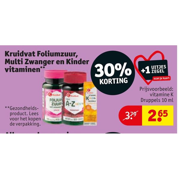 Kruidvat Foliumzuur, Multi Zwanger en Kinder vitaminen