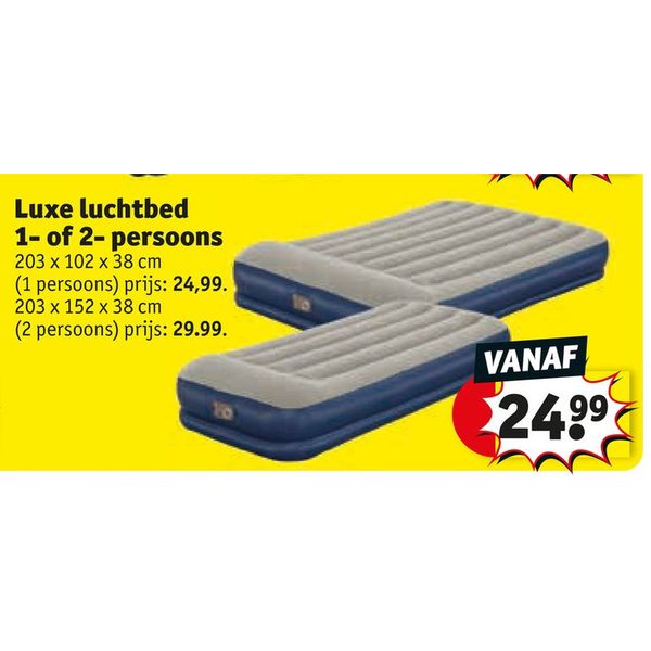 Luxe luchtbed 1- of 2- persoons