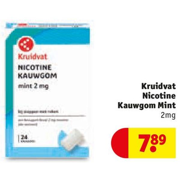 Kruidvat Nicotine Kauwgom Mint 2mg
