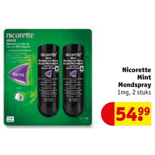 Nicorette Mint Mondspray 1mg, 2 stuks