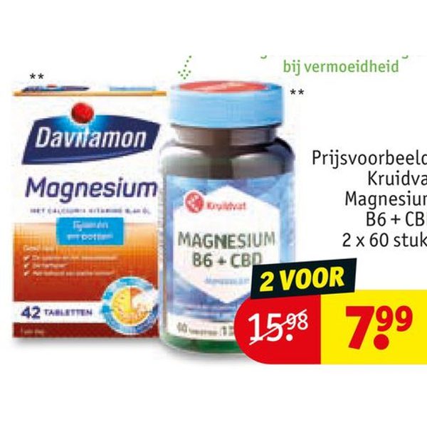 Kruidvat Magnesium B6 + CBD 2x60 stuks