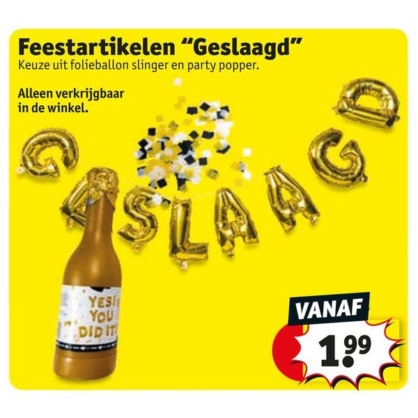 Feestartikelen "Geslaagd"