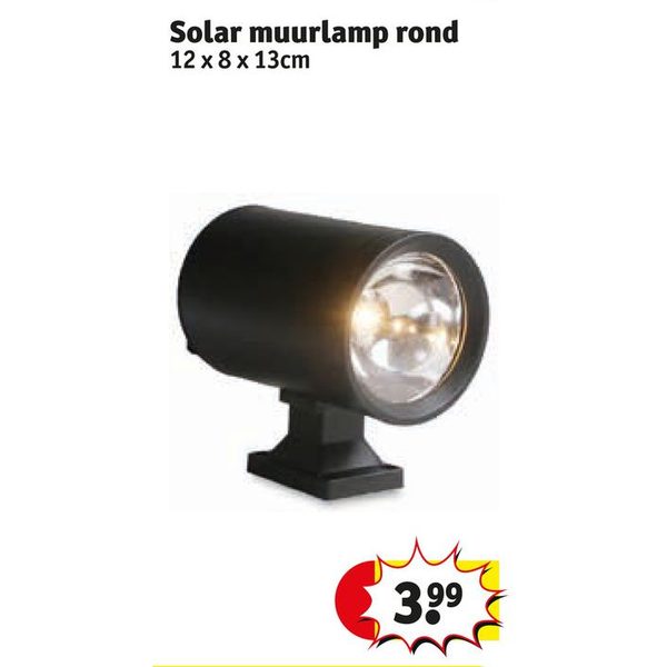 Solar muurlamp rond